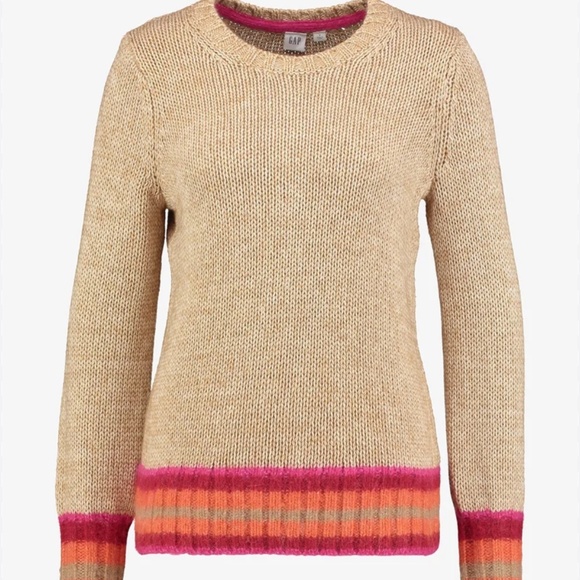 Gap Sweater Women SM Cozy Soft Wool Alpaca Nylon Cotton Camel Pink Pullover NEW - Picture 4 of 9